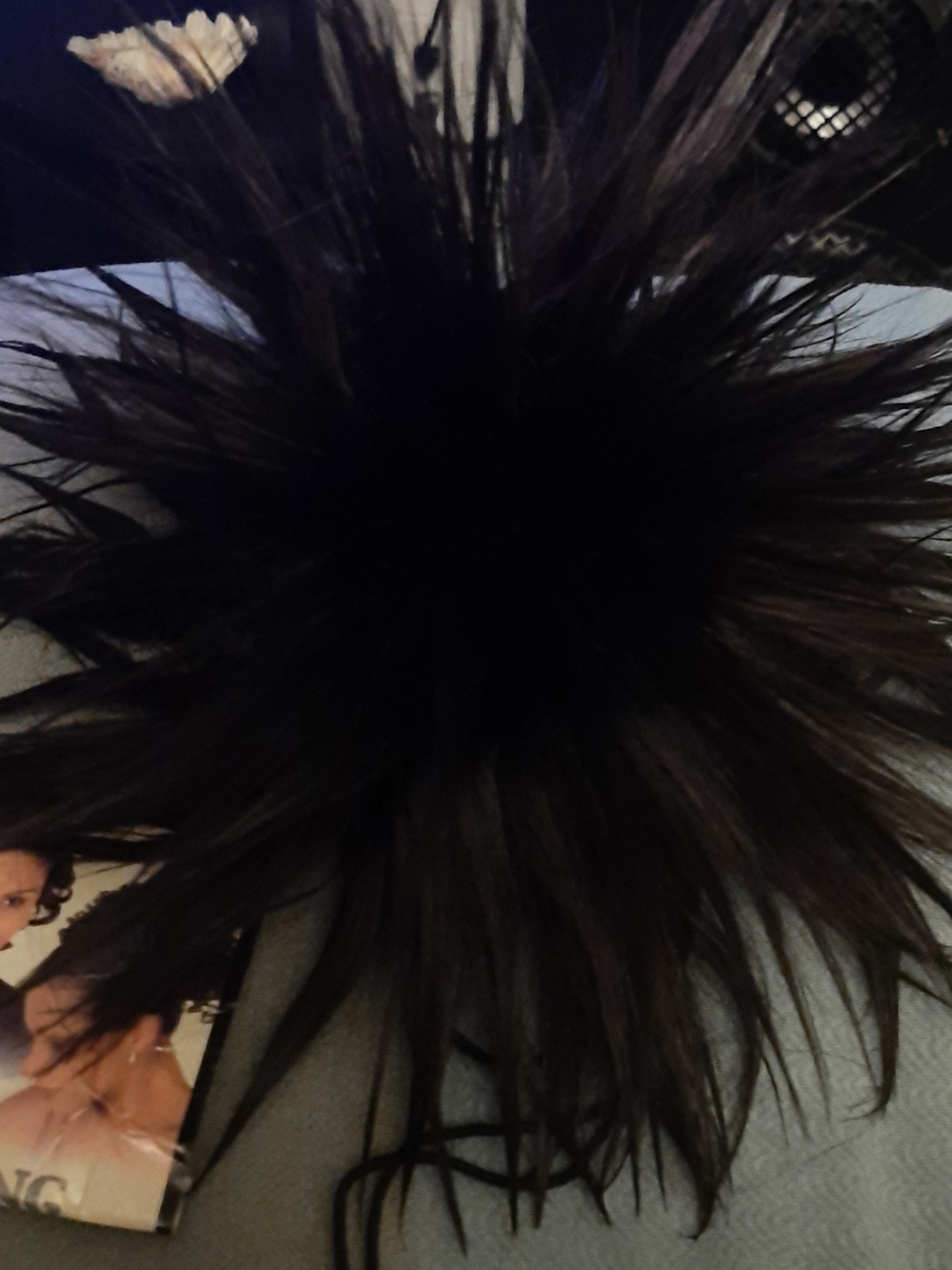 Black Spike Hair Puff - Classic Women's Hair Accessory